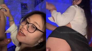 Onlyfans น้องโบว์ bow_than สาวแว่น ปากเด็ด โม๊คควยสด อย่างยั่ว น้ำแตกราดเต็มตัว แจ่มมาก